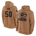 Yuxns GB.Packers #50 Zach Tom Player Brown Salute to Service Hoodies Limited Game Stitched Jerseys