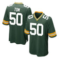 Yuxns GB.Packers #50 Zach Tom Player Green Home Game Stitched Jerseys