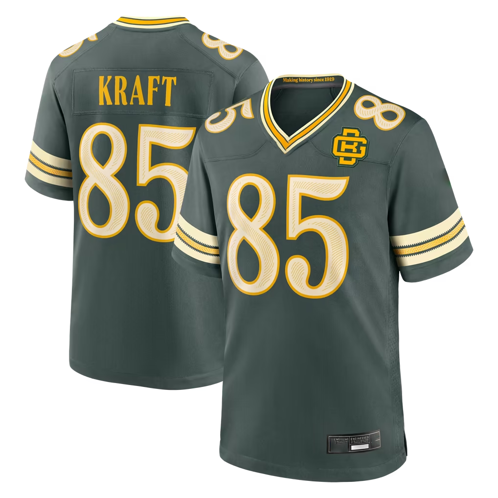 Yuxns GB.Packers #85 Tucker Kraft Green 2026 Rivalries Collection Game Stitched Jerseys