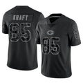 Yuxns GB.Packers #85 Tucker Kraft Player Black Reflective Limited Home Game Stitched Jerseys