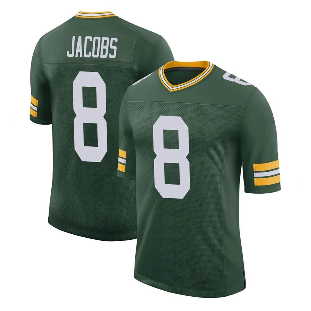 Yuxns GB.Packers #8 Josh Jacobs Player Green Limited Classic Home Game Stitched Jerseys