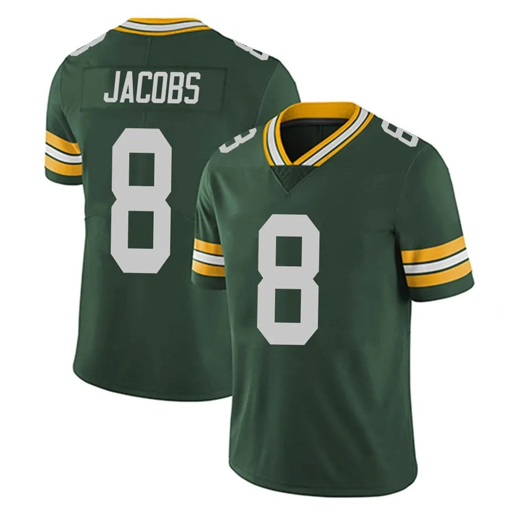 Yuxns GB.Packers #8 Josh Jacobs Player Green Vapor Untouchable Limited Home Game Stitched Jerseys