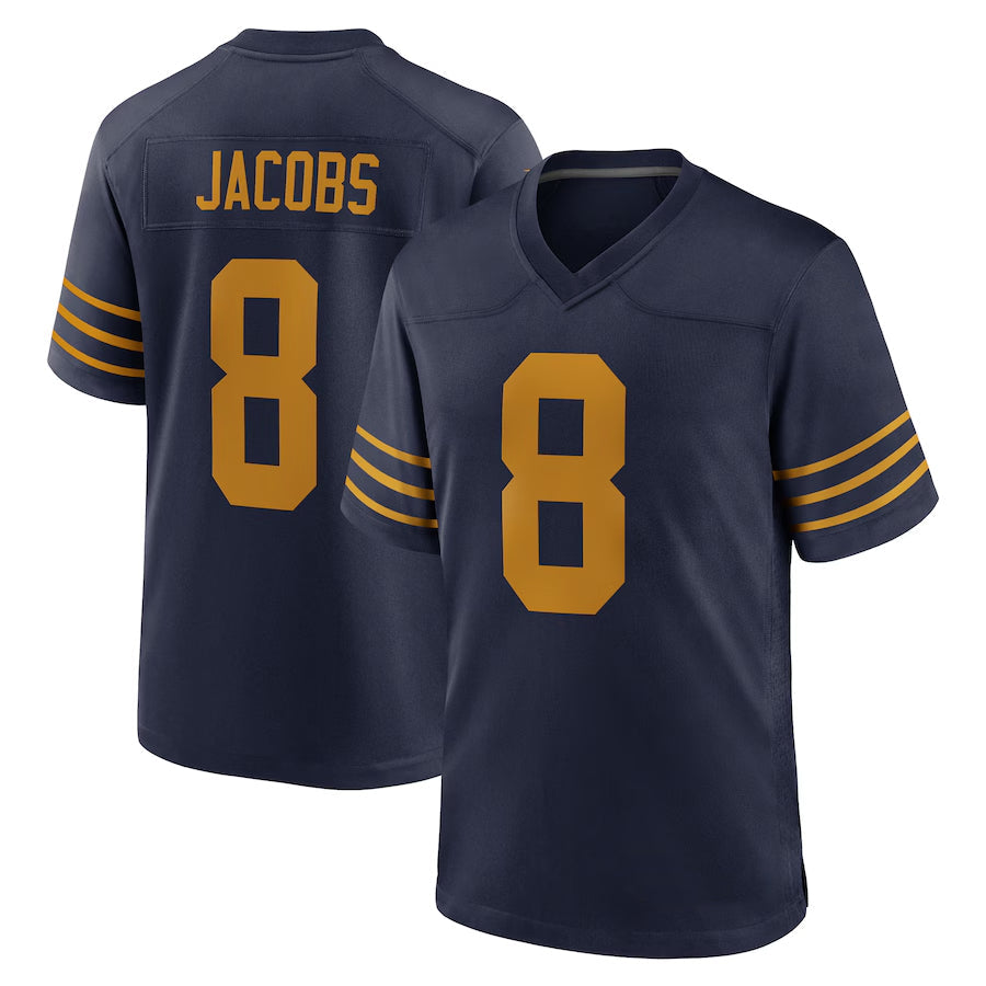 Yuxns GB.Packers #8 Josh Jacobs Player Navy The 1923 Classic Game Stitched Jersey