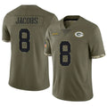 Yuxns GB.Packers #8 Josh Jacobs Player Olive Salute To Service Limited Stitched Jerseys