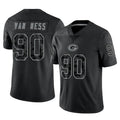 Yuxns GB.Packers #90 Lukas Van Ness Player Black Reflective Limited Home Game Stitched Jerseys