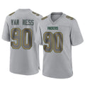 Yuxns GB.Packers #90 Lukas Van Ness Player Gray Atmosphere Fashion Home Game Stitched Jerseys