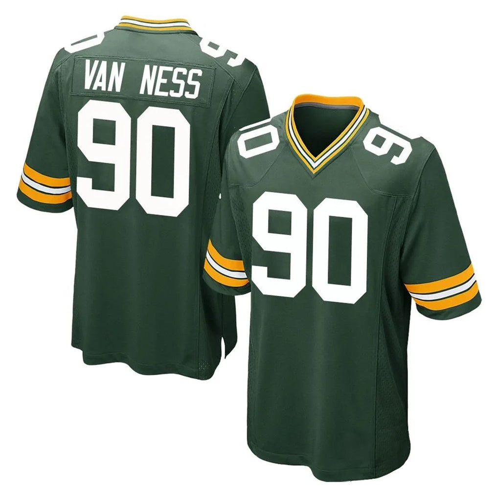 Yuxns GB.Packers #90 Lukas Van Ness Player Green Home Game Stitched Jerseys