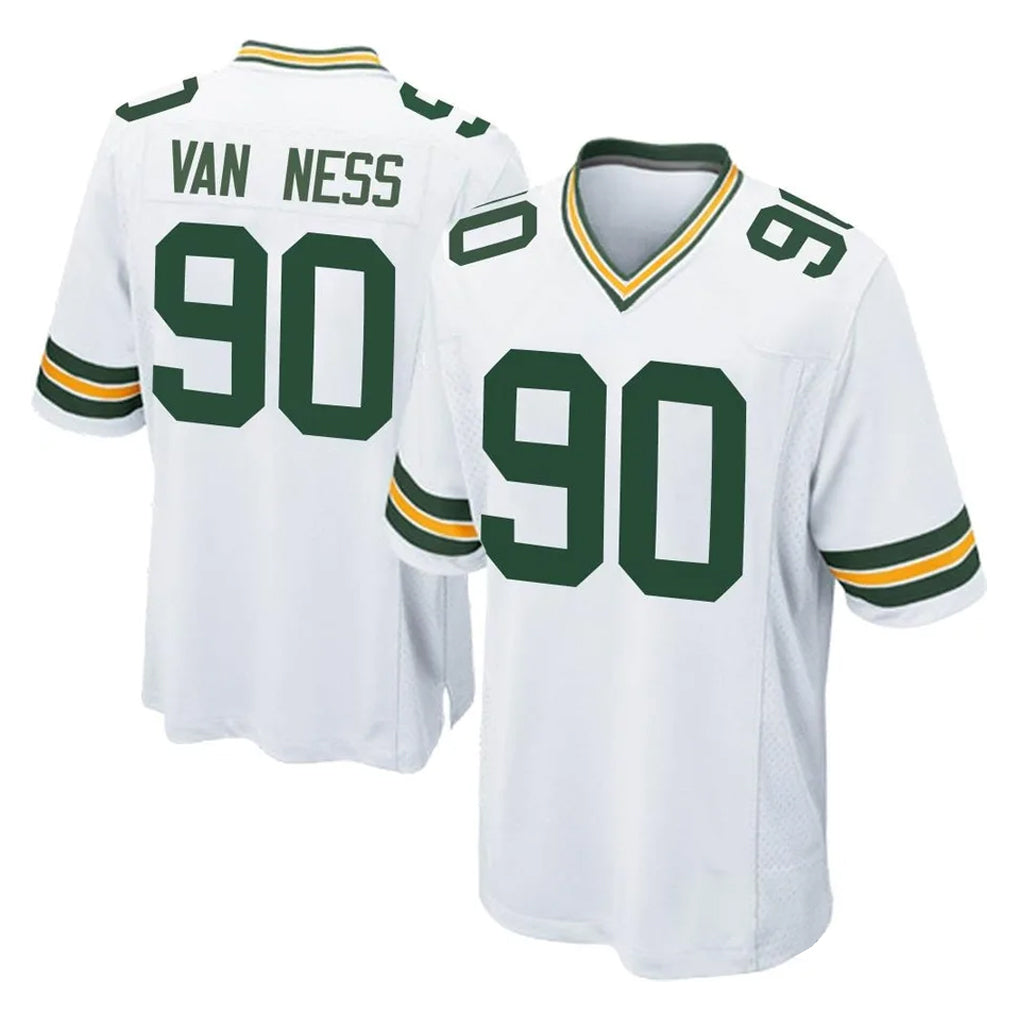 Yuxns GB.Packers #90 Lukas Van Ness Player White Home Game Stitched Jerseys