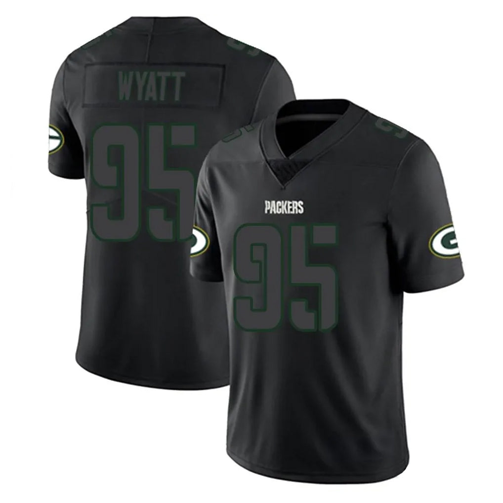 Yuxns GB.Packers #95 Devonte Wyatt Player Black Impact Limited Home Game Stitched Jerseys