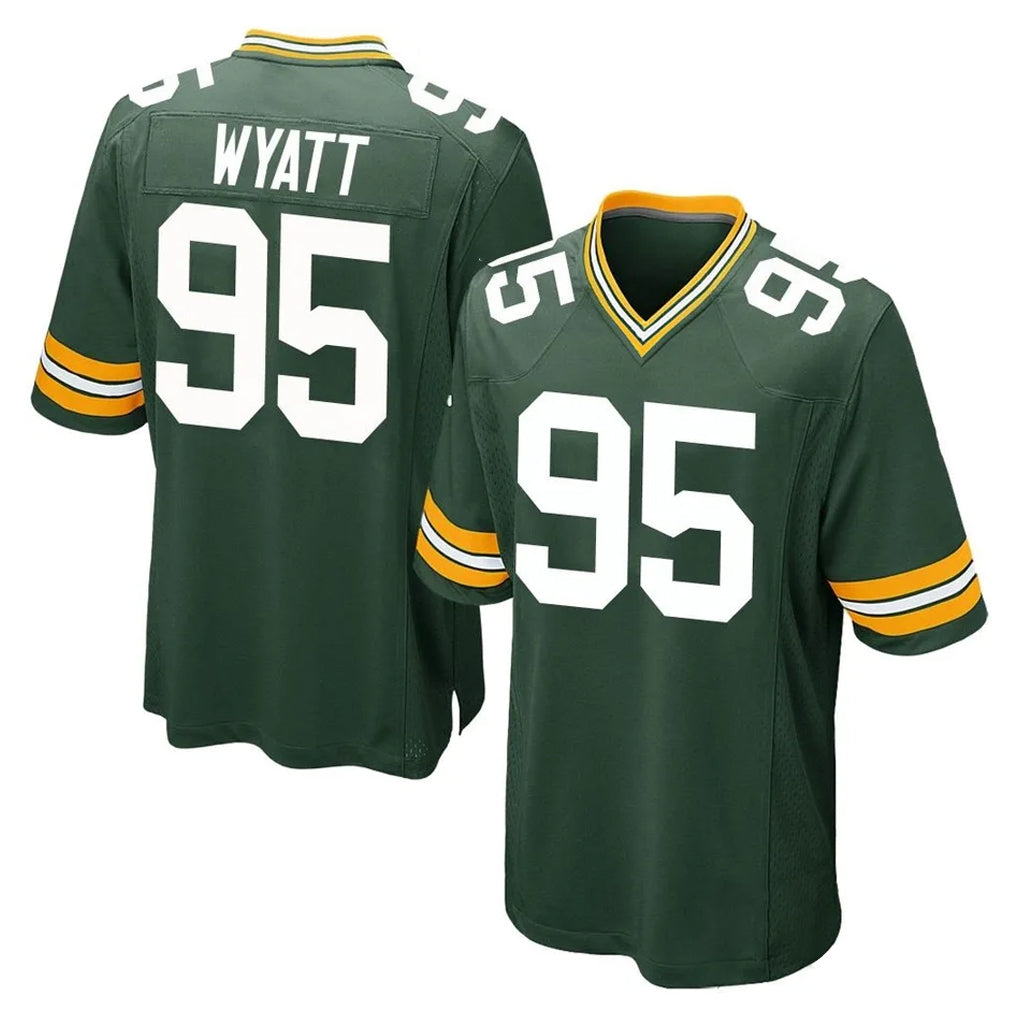 Yuxns GB.Packers #95 Devonte Wyatt Player Green Home Game Stitched Jerseys