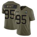 Yuxns GB.Packers #95 Devonte Wyatt Player Olive 2025 Salute To Service Limited Home Game Stitched Jerseys