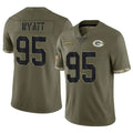 Yuxns GB.Packers #95 Devonte Wyatt Player Olive Salute To Service Limited Stitched Jerseys