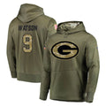 Yuxns GB.Packers #9 Christian Watson Player Olive Salute to Service Pullover Hoodies Home Game Stitched Jerseys