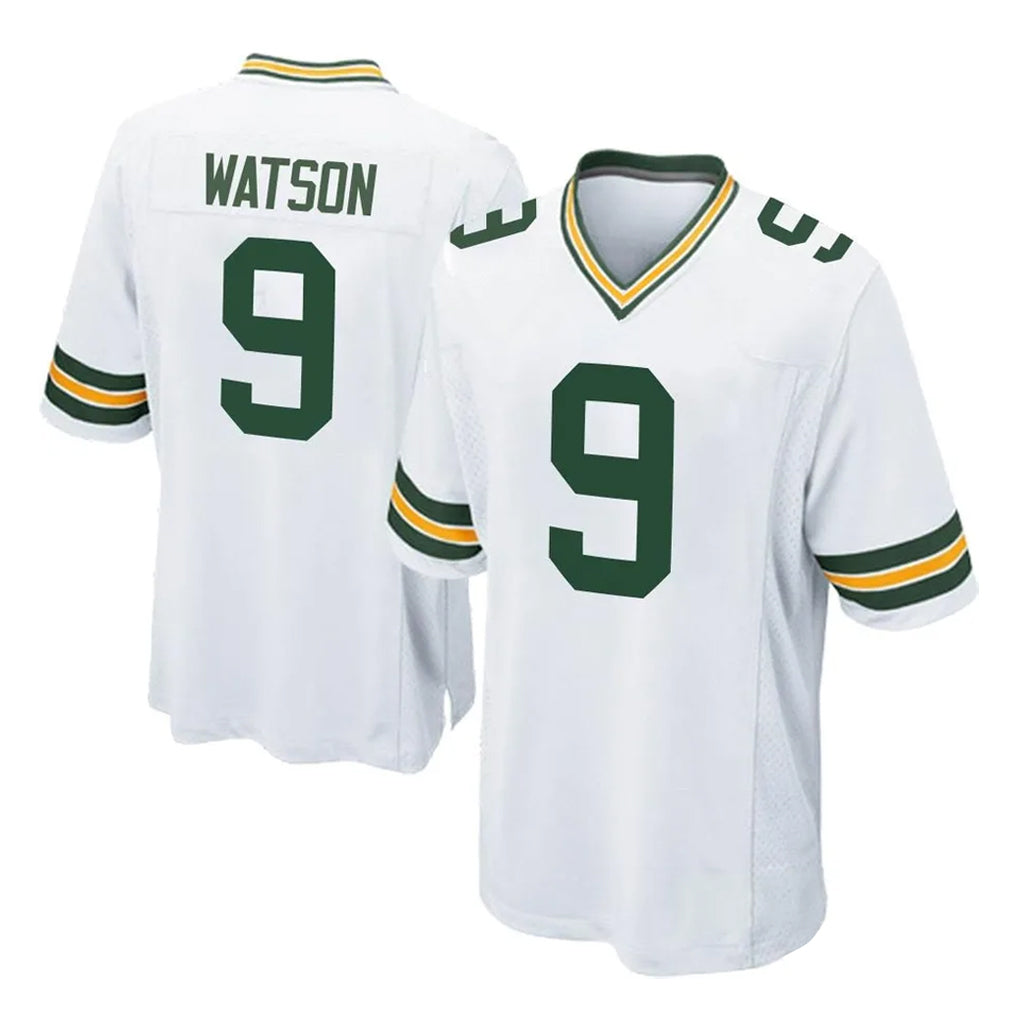 Yuxns GB.Packers #9 Christian Watson Player White Home Game Stitched Jerseys