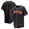 Yuxns H.Astros Black Fashion Out Home Game Blank Player Stitched Jerseys