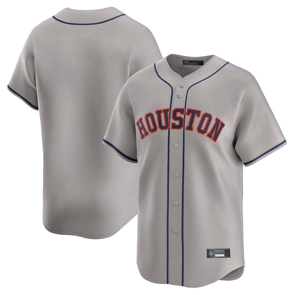 Yuxns H.Astros Gray Home Limited Blank Player Stitched Jerseys