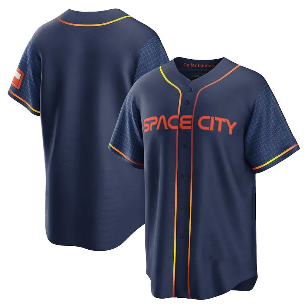 Yuxns H.Astros Navy City Connect Home Game Blank Player Stitched Jerseys