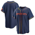 Yuxns H.Astros Navy City Connect Home Game Blank Player Stitched Jerseys
