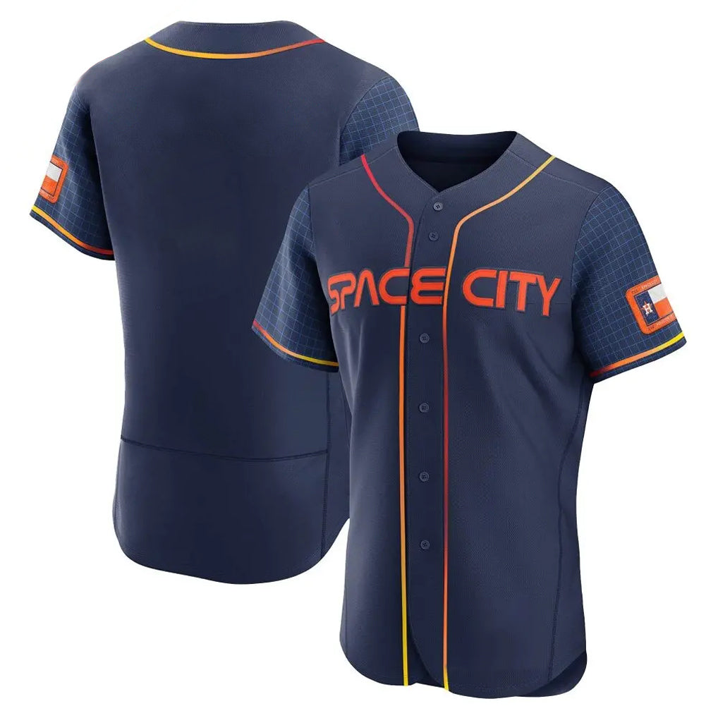 Yuxns H.Astros Navy City Connect Limited Elite Home Blank Player Stitched Jerseys