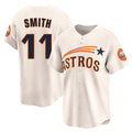 Yuxns H.Astros #11 Cam Smith Player Cream Throwback Cooperstown Collection Limited Stitched Jerseys