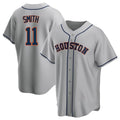 Yuxns H.Astros #11 Cam Smith Player Gray Home Game Stitched Jerseys