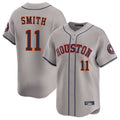 Yuxns H.Astros #11 Cam Smith Player Gray Home Limited Stitched Jerseys