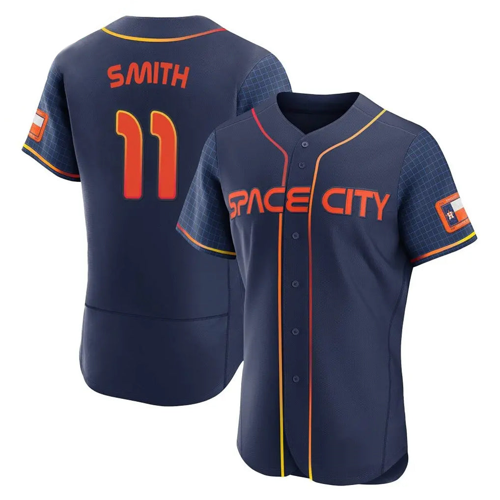Yuxns H.Astros #11 Cam Smith Player Navy City Connect Limited Elite Home Stitched Jerseys