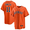 Yuxns H.Astros #11 Cam Smith Player Orange Home Game Stitched Jerseys