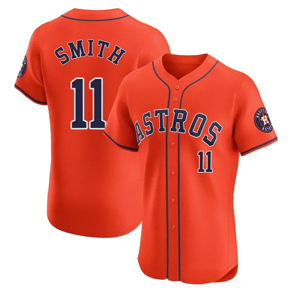 Yuxns H.Astros #11 Cam Smith Player Orange Home Limited Elite Stitched Jerseys