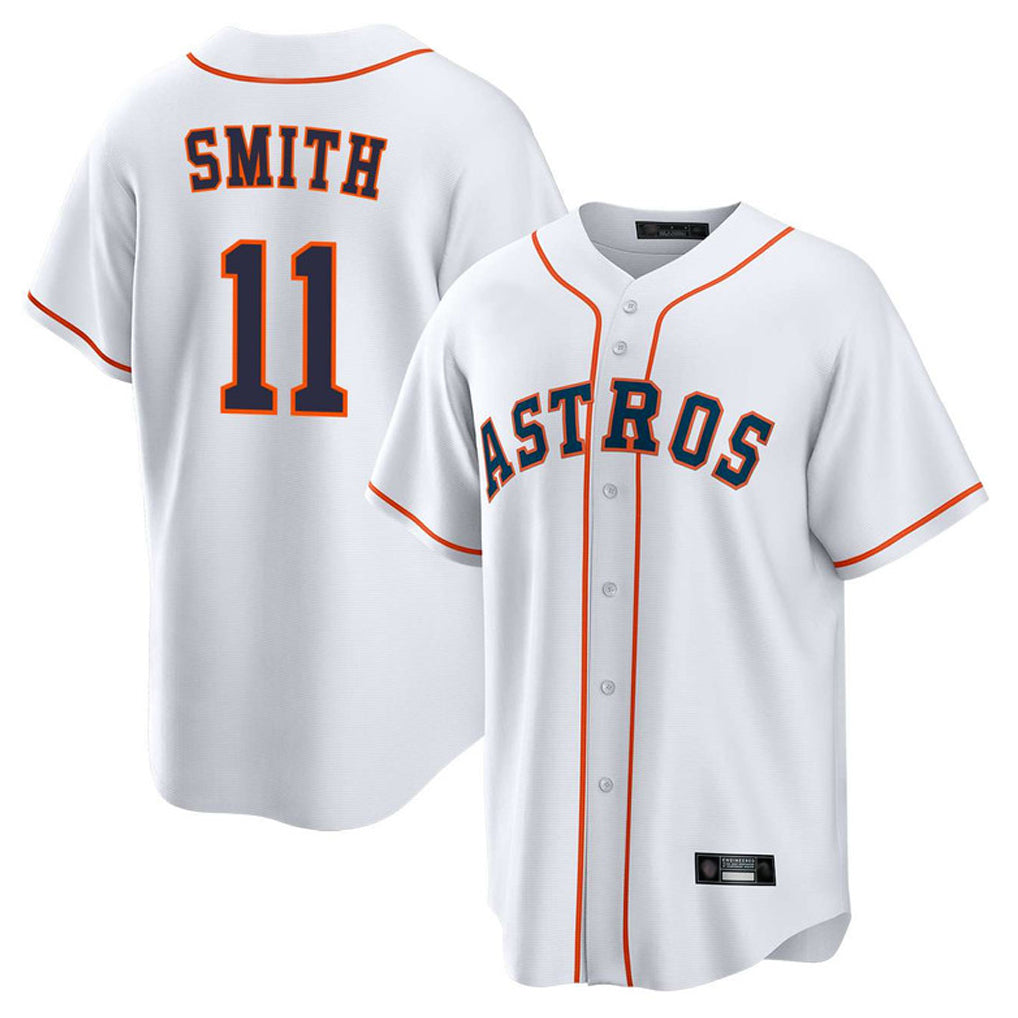 Yuxns H.Astros #11 Cam Smith Player White Home Game Stitched Jerseys