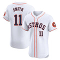 Yuxns H.Astros #11 Cam Smith Player White Limited Elite Home Stitched Jerseys