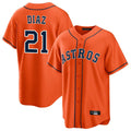 Yuxns H.Astros #21 Yainer Diaz Player Orange Home Game Stitched Jerseys