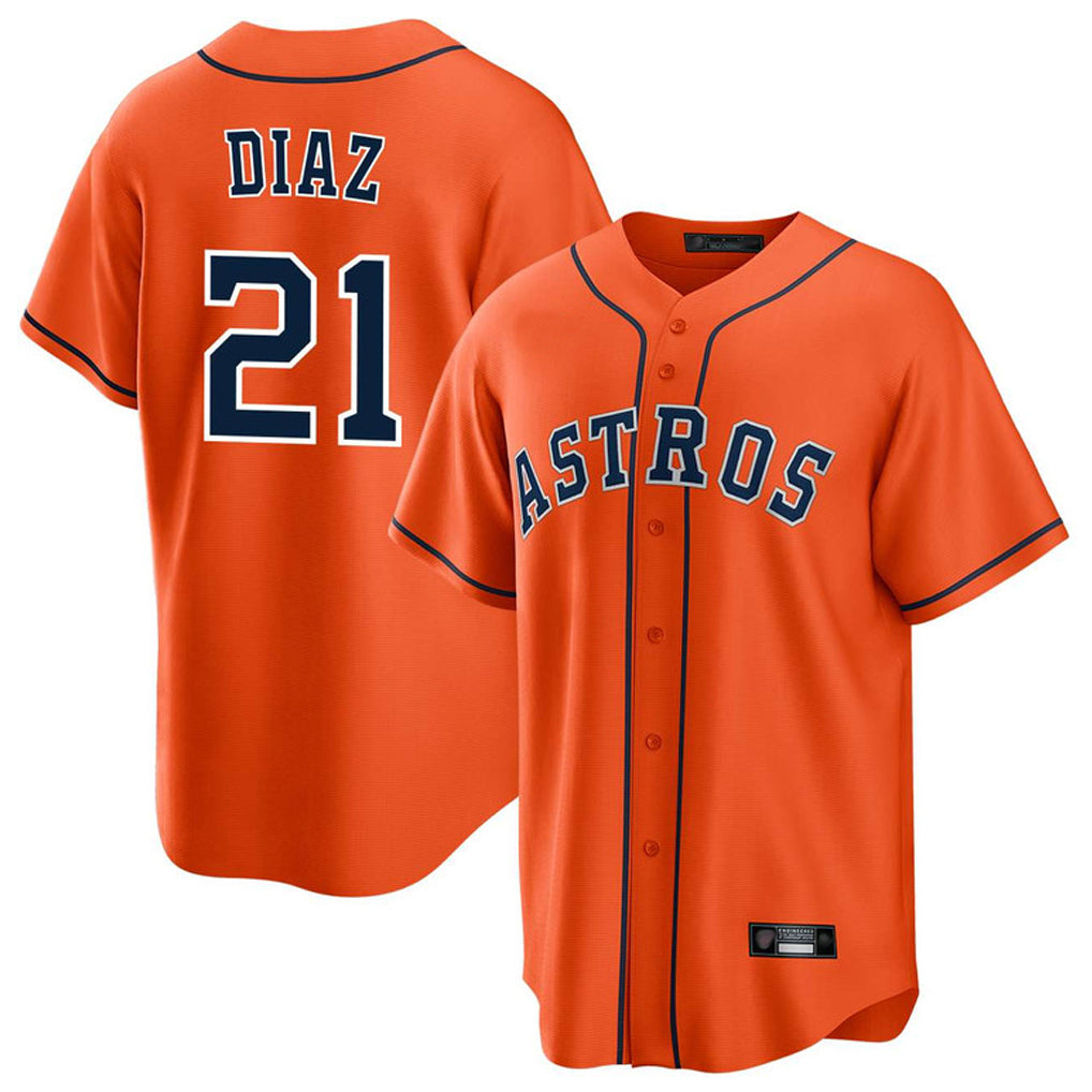 Yuxns H.Astros #21 Yainer Diaz Player Orange Home Game Stitched Jerseys