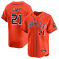 Yuxns H.Astros #21 Yainer Diaz Player Orange Home Limited Stitched Jerseys