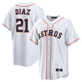 Yuxns H.Astros #21 Yainer Diaz Player White Home Game Stitched Jerseys