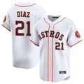 Yuxns H.Astros #21 Yainer Diaz Player White Home Limited Stitched Jerseys