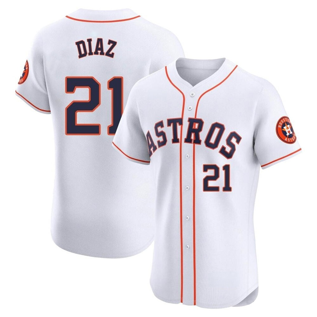 Yuxns H.Astros #21 Yainer Diaz Player White Limited Elite Home Stitched Jerseys