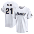 Yuxns H.Astros #21 Yainer Diaz Player White Throwback Cooperstown Collection Limited Stitched Jerseys
