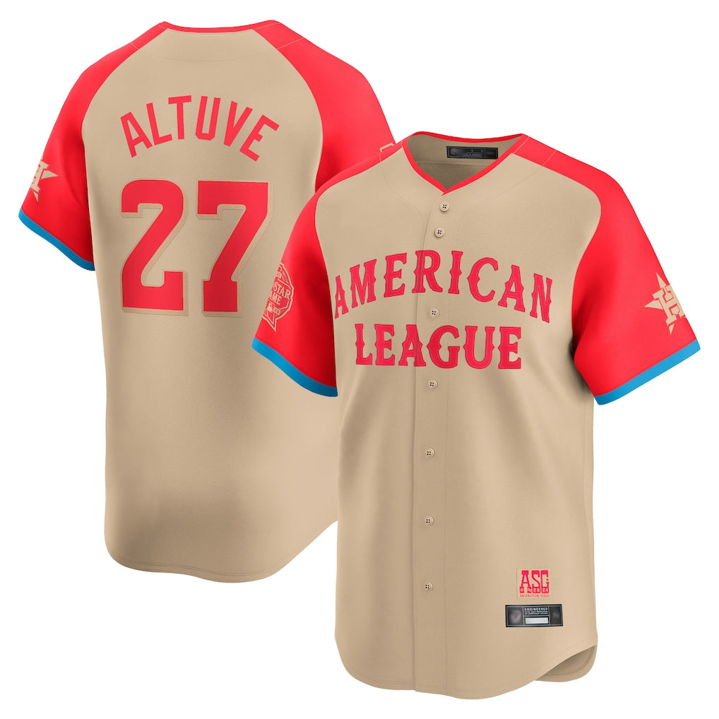 Yuxns H.Astros #27 Jose Altuve Player Cream American League All-Star Game Limited Stitched Jerseys