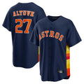 Yuxns H.Astros #27 Jose Altuve Player Navy Home Game Stitched Jerseys