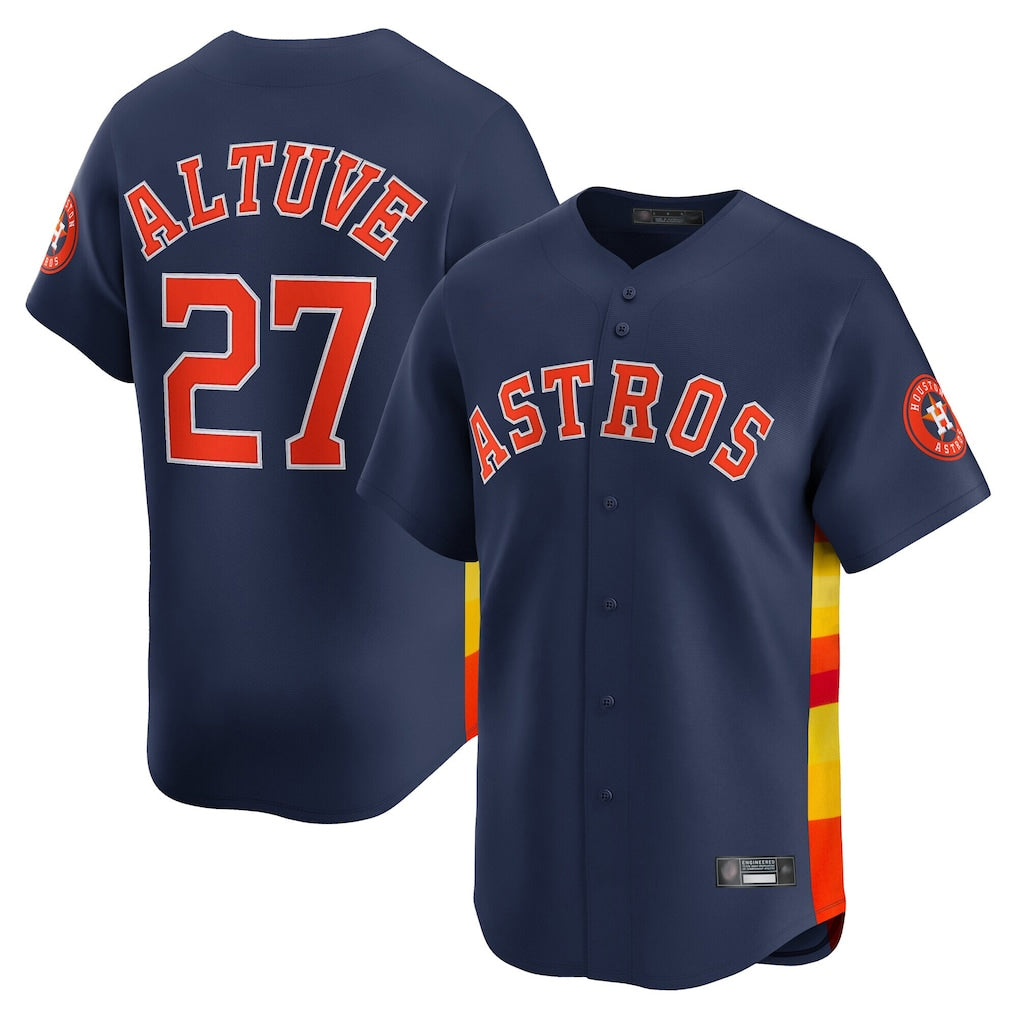 Yuxns H.Astros #27 Jose Altuve Player Navy Home Limited Stitched Jerseys