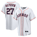 Yuxns H.Astros #27 Jose Altuve Player White Home Game Stitched Jerseys