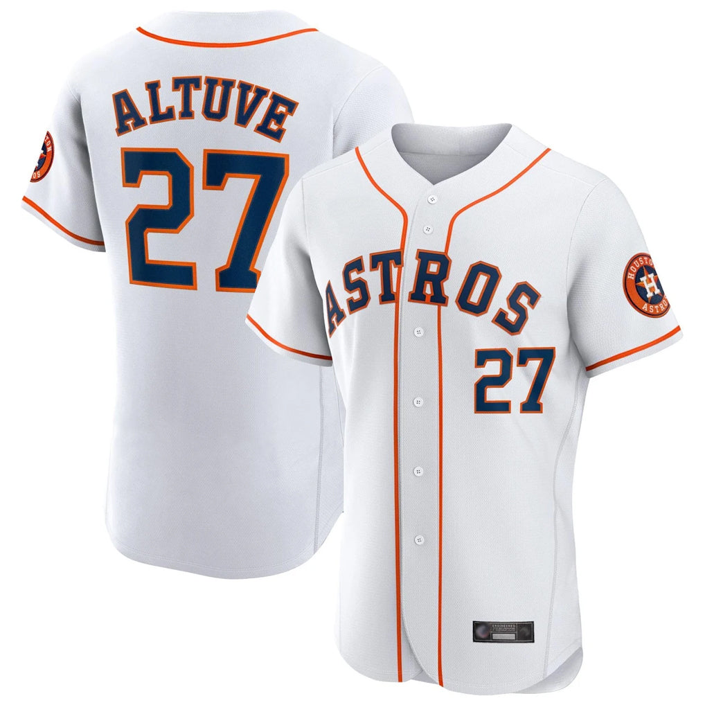 Yuxns H.Astros #27 Jose Altuve Player White Limited Elite Home Stitched Jerseys