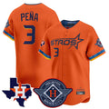 Yuxns H.Astros #3 Jeremy Pe?a Player Orange City Connect Texas Patch Vapor Premier Limited Home Stitched Jerseys