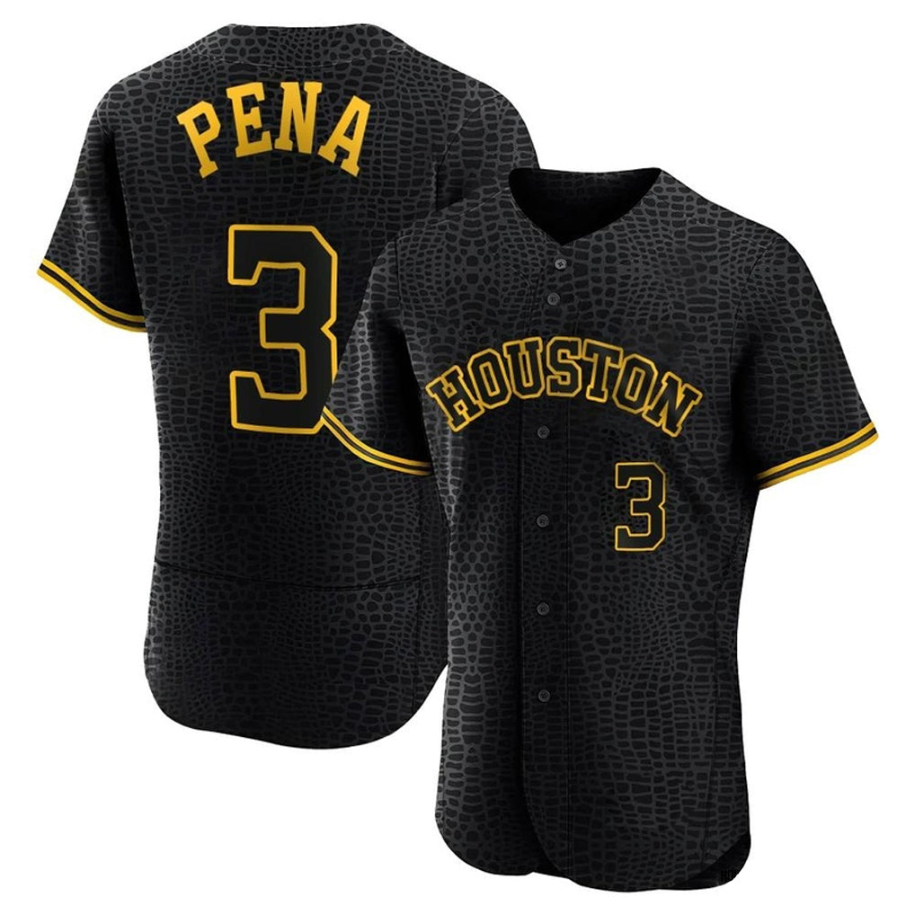 Yuxns H.Astros #3 Jeremy Pe?a Player Snake Skin City Limited Elite Home Stitched Jerseys