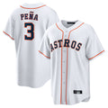 Yuxns H.Astros #3 Jeremy Pe?a Player White Home Game Stitched Jerseys