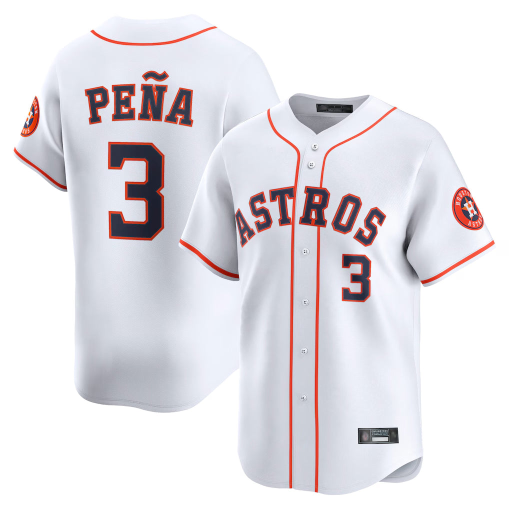Yuxns H.Astros #3 Jeremy Pe?a Player White Home Limited Stitched Jerseys