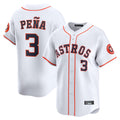 Yuxns H.Astros #3 Jeremy Pe?a Player White Home Limited Stitched Jerseys