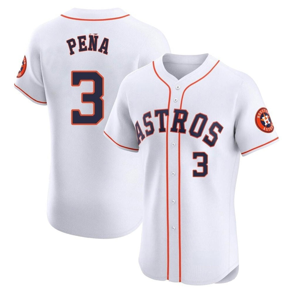 Yuxns H.Astros #3 Jeremy Pe?a Player White Limited Elite Home Stitched Jerseys