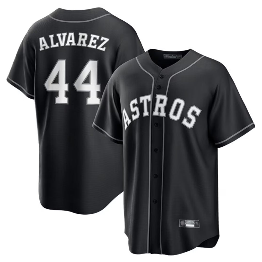 Yuxns H.Astros #44 Yordan Alvarez Player Black Home Game Stitched Jerseys